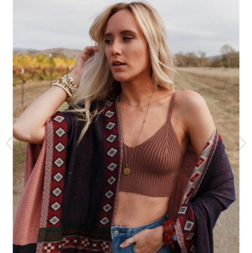 NWT Three Bird Nest Ribbed Knit Bralette size XS/S